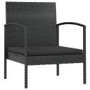 8-tlg. Garten-Lounge-Set mit Auflagen Poly Rattan Schwarz
