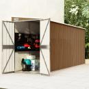 Anbauschuppen Braun 118x382x178 cm Verzinkter Stahl
