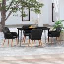 5-tlg. Garten-Essgruppe mit Kissen Schwarz