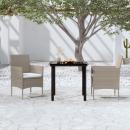 3-tlg. Garten-Essgruppe mit Kissen Beige und Schwarz