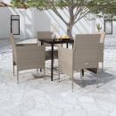 5-tlg. Garten-Essgruppe mit Kissen Beige und Schwarz