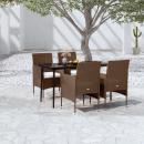 5-tlg. Garten-Essgruppe mit Kissen Braun und Schwarz