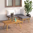 4-tlg. Garten-Lounge-Set mit Kissen Massivholz Akazie