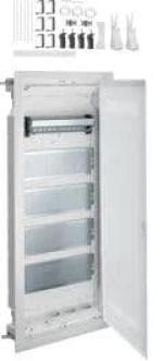 Hager VH60WWH Volta Multimedia Kleinverteiler, Hohlwand, 5-reihig, 60 PLE, IP30, mit geschlitzter Kunststofftür