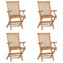 Klappbare Gartenstühle 4 Stk. Massivholz Teak