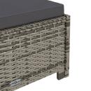 Sonnenliege mit Dunkelgrauer Auflage Poly Rattan Grau