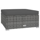 4-tlg. Garten-Lounge-Set mit Kissen Grau Poly Rattan