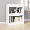 Bücherregal/Raumteiler Hochglanz-Weiß 60x30x72 cm