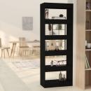 Bücherregal/Raumteiler Schwarz 60x30x166 cm Holzwerkstoff