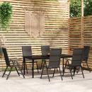 7-tlg. Garten-Essgruppe Schwarz
