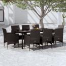 9-tlg. Garten-Essgruppe mit Kissen Schwarz