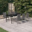 7-tlg. Garten-Essgruppe Grau und Schwarz