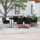 7-tlg. Garten-Essgruppe mit Kissen Schwarz