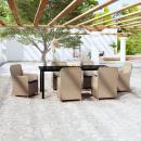 7-tlg. Garten-Essgruppe mit Kissen Braun