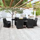7-tlg. Garten-Essgruppe mit Kissen Schwarz