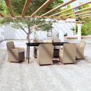 7-tlg. Garten-Essgruppe mit Kissen Braun