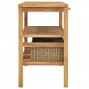 Waschtisch mit 3 Körben Massivholz Teak 132x45x75cm