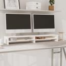 Monitorständer Weiß 100x24x13 cm Massivholz Kiefer
