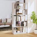 Bücherregal/Raumteiler Weiß 80x25x163,5 cm Massivholz Kiefer