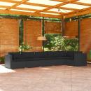 6-tlg. Garten-Lounge-Set mit Kissen Poly Rattan Schwarz