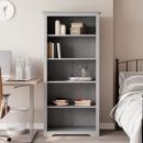 Bücherregal BODO Grau 80x38x180 cm Massivholz Kiefer 5 Fächer