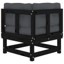 Ecksofa mit Kissen Schwarz Massivholz Kiefer