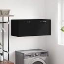 Wandschrank Schwarz 80x36,5x35 cm Holzwerkstoff