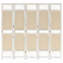 5-tlg. Raumteiler Creme 175x165 cm Stoff