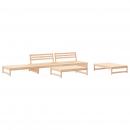 5-tlg. Garten-Lounge-Set mit Kissen Massivholz