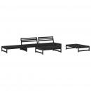 5-tlg. Garten-Lounge-Set mit Kissen Schwarz Massivholz