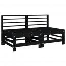 Mittelsofas mit Kissen 2 Stk. Schwarz Massivholz Kiefer