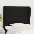 Kopfteil mit Ohren Schwarz 93x23x118/128 cm Stoff