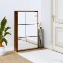 Schuhschrank mit Spiegel 3 Fächer Räuchereiche 63x17x102,5 cm