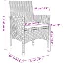 9-tlg. Garten-Essgruppe mit Kissen Poly Rattan Grau