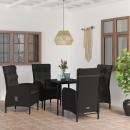 5-tlg. Garten-Essgruppe mit Kissen Schwarz