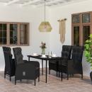 5-tlg. Garten-Essgruppe mit Kissen Schwarz