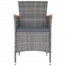 Garten-Essstühle 4 Stk. Poly Rattan Grau