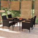 5-tlg. Garten-Essgruppe mit Kissen Schwarz