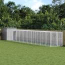 Hühnerkäfig mit Auslauf Hellgrau 165x1271x181 cm Stahl Verzinkt