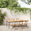 Klappbare Gartenstühle 6 Stk. Stahl und Massivholz Akazie