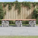 Gartenbank aus Gabionen 203x44x42 cm Massivholz Douglasie