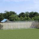 Outdoor-Hundezwinger mit Dach Silbern 10x2x2,5 m Stahl Verzinkt