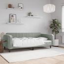 Tagesbett Hellgrau 90x190 cm Samt