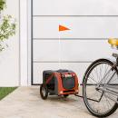 Fahrradanhänger Hunde Orange und Grau Oxford-Gewebe und Eisen