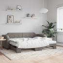 Tagesbett Ausziehbar Taupe 80x200 cm Stoff