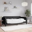 Tagesbett mit Matratze Schwarz 90x200 cm Stoff