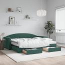 Tagesbett Ausziehbar mit Schubladen Dunkelgrün 90x200 cm Samt
