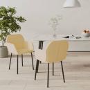 Esszimmerstühle 2 Stk. Creme Samt