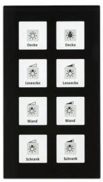 ARDEBO.de MDT BE-GTT8S.01 Glastaster Plus 8-fach, umlaufendes Orientierungslicht, integrierter Temperatursensor, schwarz