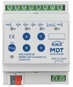 ARDEBO.de MDT AKD-0424R.02 LED Controller 4-Kanal, 4/8A, Reiheneinbaugerät, für 12/24V CV LED/ 4 einzelne Kanäle oder RGBW, TW